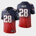 Men's New England Patriots #28 James White Color Crash Gradient Navy Jersey