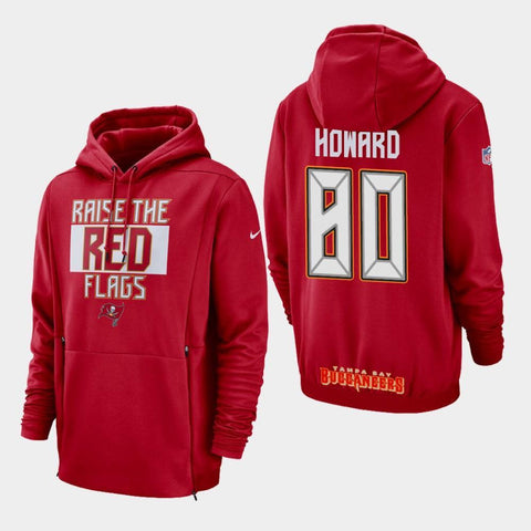 Men's Tampa Bay Buccaneers #80 O.J. Howard Sideline Lockup Pullover Hoodie - Red