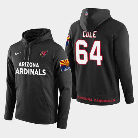 Men's Arizona Cardinals #64 Mason Cole NFL Draft Performance Hoodie - Black