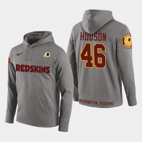 Men's Washington Redskins #46 Garrett Hudson New Season Player Pullover Hoodie - Gray