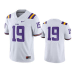 LSU Tigers #19 White Game Jersey
