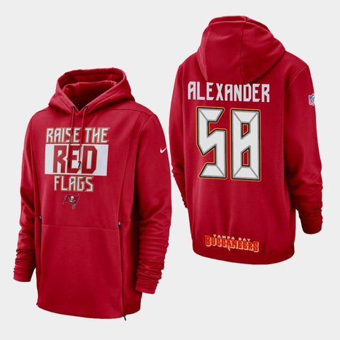 Men's Tampa Bay Buccaneers #58 Kwon Alexander Sideline Lockup Pullover Hoodie - Red