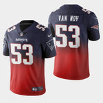 Men's New England Patriots #53 Kyle Van Noy Color Crash Gradient Navy Jersey