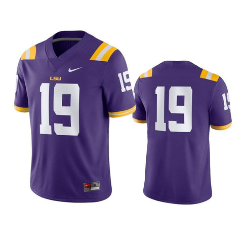 LSU Tigers #19 Purple Game Jersey