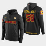Men's Washington Redskins #58 Jerod Fernandez New Season Player Pullover Hoodie - Black