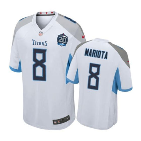 Tennessee Titans #8 Marcus Mariota White Nike 20th Anniversary Game Jersey