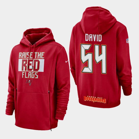 Men's Tampa Bay Buccaneers #54 Lavonte David Sideline Lockup Pullover Hoodie - Red