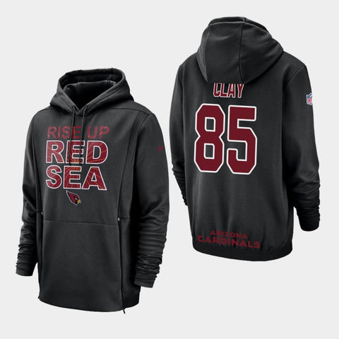 Men's Arizona Cardinals #85 Charles Clay Sideline Lockup Pullover Hoodie - Black