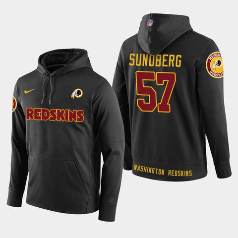 Men's Washington Redskins #57 Nick Sundberg New Season Player Pullover Hoodie - Black