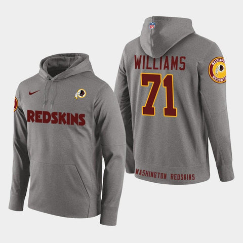 Men's Washington Redskins #71 Trent Williams New Season Player Pullover Hoodie - Gray