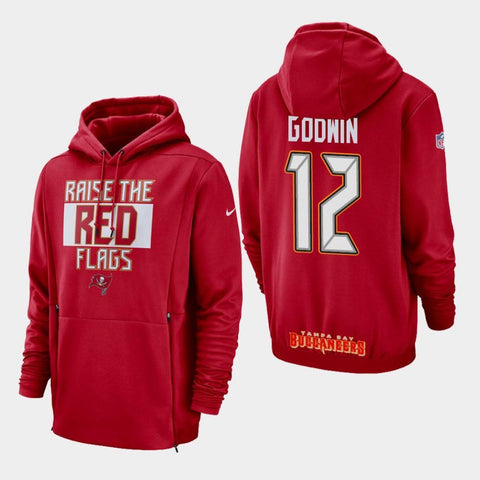 Men's Tampa Bay Buccaneers #12 Chris Godwin Sideline Lockup Pullover Hoodie - Red