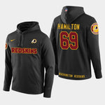 Men's Washington Redskins #69 T. J. Hamilton New Season Player Pullover Hoodie - Black