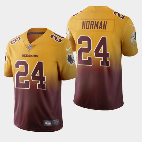 Men's Washington Redskins #24 Josh Norman Color Crash Gradient Burgundy Jersey