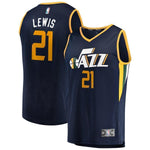 21-Trey Lewis Utah Jazz  Jersey - Icon Edition - Navy