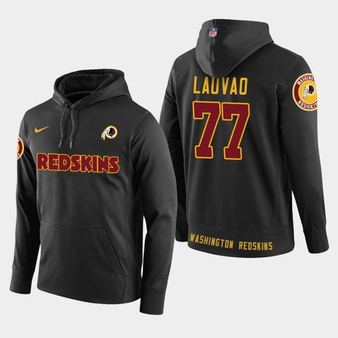 Men's Washington Redskins #77 Shawn Lauvao New Season Player Pullover Hoodie - Black