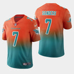 Men's Miami Dolphins #7 Jason Sanders Color Crash Gradient Aqua Jersey