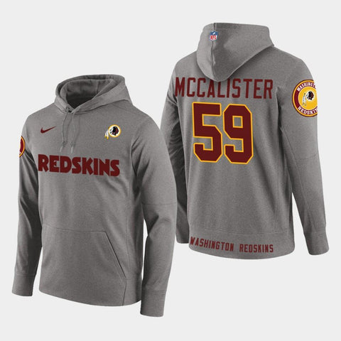 Men's Washington Redskins #59 Alex McCalister New Season Player Pullover Hoodie - Gray