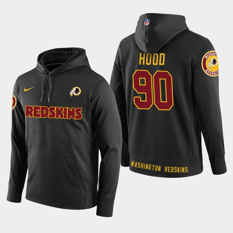 Men's Washington Redskins #90 Ziggy Hood New Season Player Pullover Hoodie - Black