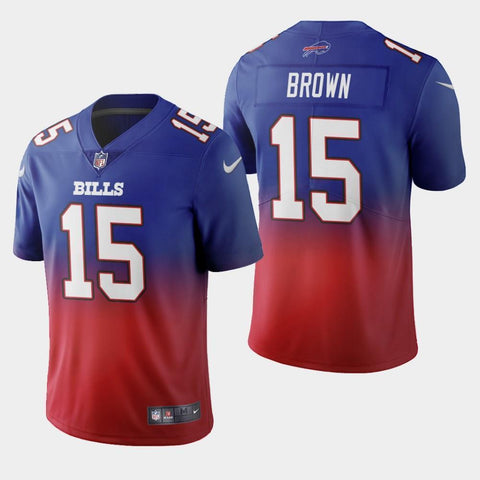 Men's Buffalo Bills #15 John Brown Color Crash Gradient Royal Jersey