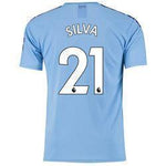 Silva 21 Manchester City Home Soccer Jersey 2019-20