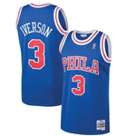 3-Allen Iverson Philadelphia 76ers  1996-97 Hardwood Classics Swingman Jersey - Royal