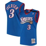 3-Allen Iverson Philadelphia 76ers 1999-2000 Hardwood Classics Jersey - Royal