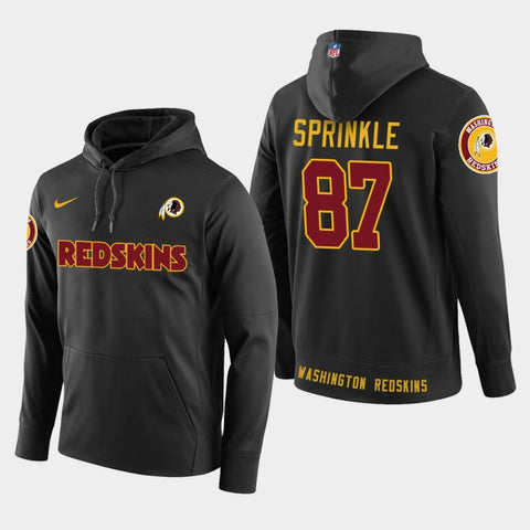 Men's Washington Redskins #87 Jeremy Sprinkle New Season Player Pullover Hoodie - Black