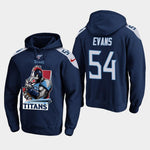 Men's Tennessee Titans #54 Rashaan Evans Cartoon Mascot Pullover Hoodie - Light Blue