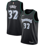 32-Karl-Anthony Towns Minnesota Timberwolves Hardwood Classics Swingman Jersey – Black