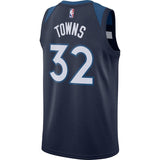 32-Karl-Anthony Towns Minnesota Timberwolves Swingman Jersey Navy - Icon Edition