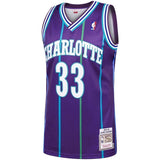33-Alonzo Mourning Charlotte Hornets Hardwood Classics  - Purple