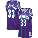 33-Alonzo Mourning Charlotte Hornets Hardwood Classics  - Purple