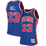 33-Grant Hill Detroit Pistons  Hardwood Classics Swingman Jersey - Blue