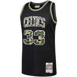 33-Larry Bird Boston Celtics  Straight Fire Camo Swingman Jersey – Black