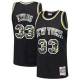 33-Patrick Ewing New York Knicks  Straight Fire Camo Swingman Jersey – Black