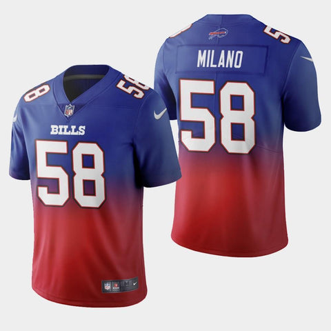 Men's Buffalo Bills #58 Matt Milano Color Crash Gradient Royal Jersey