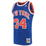 34-Charles Oakley New York Knicks  1991-92 Hardwood Classics Swingman Jersey – Blue
