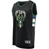 34-Giannis Antetokounmpo Milwaukee Bucks  Jersey Black - Statement Edition