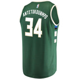 34-Giannis Antetokounmpo Milwaukee Bucks  Jersey Green - Icon Edition