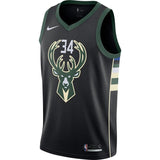 34-Giannis Antetokounmpo Milwaukee Bucks Swingman Jersey - Statement Edition – Black