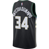 34-Giannis Antetokounmpo Milwaukee Bucks Swingman Jersey - Statement Edition – Black
