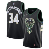 34-Giannis Antetokounmpo Milwaukee Bucks Swingman Jersey - Statement Edition – Black