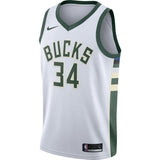 34-Giannis Antetokounmpo Milwaukee Bucks Swingman Jersey White - Association Edition
