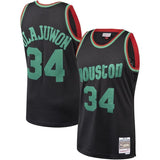 34-Hakeem Olajuwon Houston Rockets  Hardwood Classics Christmas Swingan Collection Jersey – Black