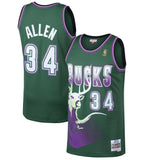 34-Ray Allen Milwaukee Bucks Mitchell & Ness 1996-97 Hardwood Classics Swingman Jersey - Kelly Green