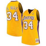 34- Shaquille O'Neal Los Angeles Lakers 1996-97 Throwback  Home Jersey - Gold