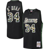 34-Shaquille O'Neal Los Angeles Lakers  Straight Fire Camo Swingman Jersey – Black