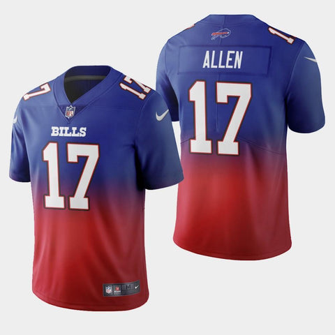 Men's Buffalo Bills #17 Josh Allen Color Crash Gradient Royal Jersey