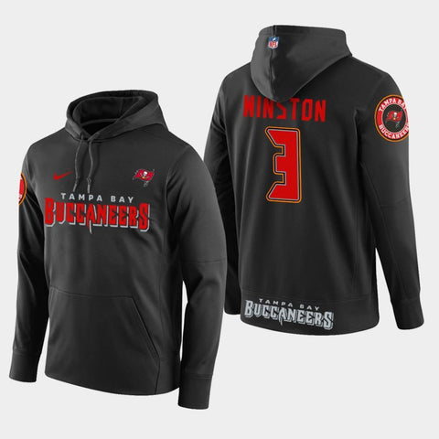 Men's Tampa Bay Buccaneers #3 Jameis Winston New Season Player Pullover Hoodie - Black