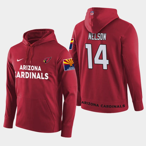 Men Arizona Cardinals #14 J.J. Nelson New Season Player Pullover Hoodie - Cardinal